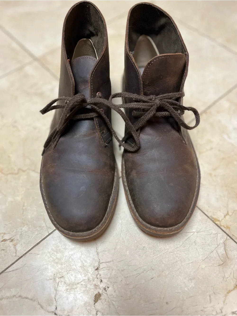 Clarks Bushacre 2 Chukka Boots in beeswax/dark brown leather sz 9